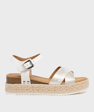 Sandales à talon compensé et semelle plateforme en corde femme vue1 - VALENTINA BALDA - GEMO