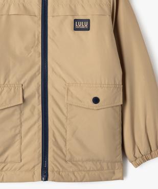 Blouson imperméable à capuche garçon - LuluCastagnette vue4 - LULU CASTAGNETTE GEMO FOR GOOD - GEMO