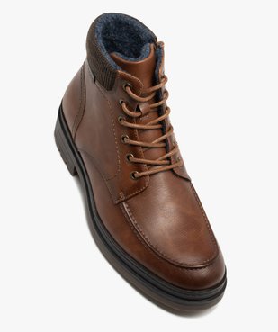 Boots à lacets et zip avec col en textile homme vue6 - GEMO (CASUAL) - GEMO