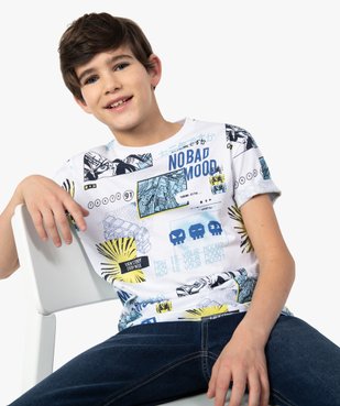 Tee-shirt garçon avec motif mangas vue1 - GEMO (JUNIOR) - GEMO