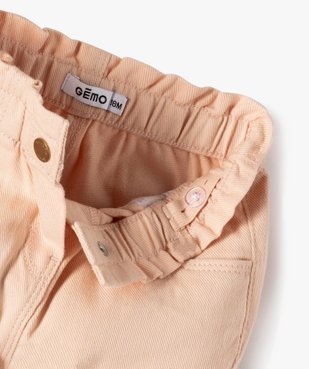 Pantalon en coton avec taille ajustable bébé fille vue2 - GEMO(BEBE DEBT) - GEMO