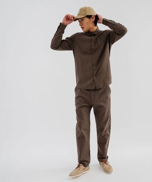 Pantalon en lin et coton coupe Regular homme vue3 - GEMO 4G HOMME - GEMO