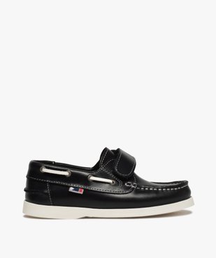 Chaussures bateau garçon dessus cuir à scratch vue1 - GEMO (ENFANT) - GEMO