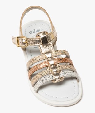 Sandales fille à brides multiples métallisées vue5 - GEMO (ENFANT) - GEMO