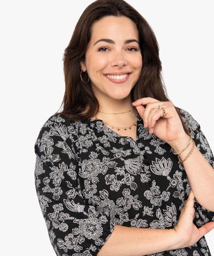 Blouse femme grande taille imprimée à manches 3/4 vue2 - GEMO (G TAILLE) - GEMO