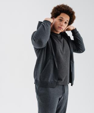 Sweat zippé à capuche en molleton doux homme vue1 - GEMO 4G HOMME - GEMO