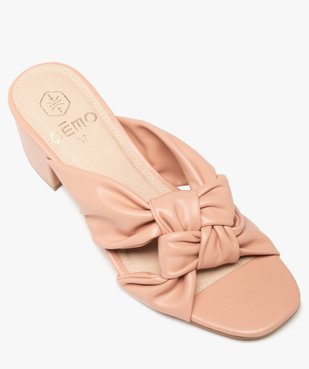 Mules femme à talon carré et brides drapées unies vue5 - GEMO(URBAIN) - GEMO