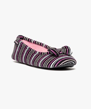 Chaussons ballerines avec noeud sur le dessus - Isotoner vue2 - ISOTONER - GEMO