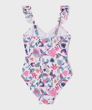 Maillot de bain 1 pièce fleuri à bretelles volantées fille vue3 - GEMO (ENFANT) - GEMO