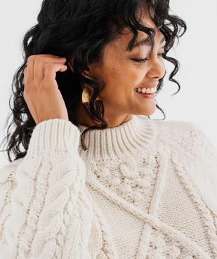 Pull torsadé à col montant femme - LuluCastagnette vue3 - LULUCASTAGNETTE - GEMO