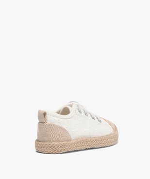 Tennis fille en toile fantaisie avec semelle en corde dessus dentelle anglaise vue4 - GEMO (ENFANT) - GEMO