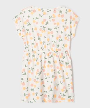 Robe à manches courtes imprimée en coton fille vue3 - GEMO 4G FILLE - GEMO