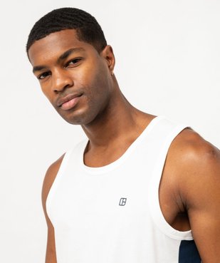 Débardeur en coton à col rond et inscription homme vue2 - GEMO (HOMME) - GEMO