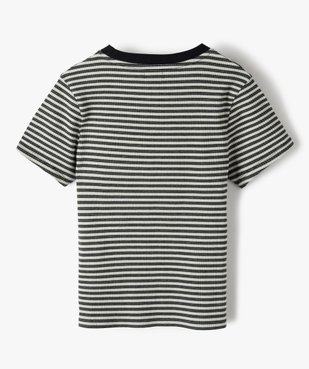 Tee-shirt fille rayé à manches courtes vue3 - GEMO C4G FILLE - GEMO