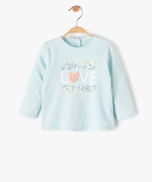 Tee-shirt bébé fille avec motif fleuri en relief vue1 - GEMO C4G BEBE - GEMO