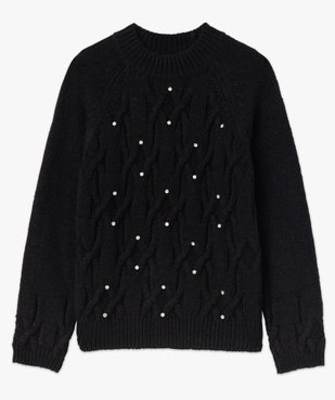 Pull à torsades avec strass brodés femme vue4 - GEMO(FEMME PAP) - GEMO