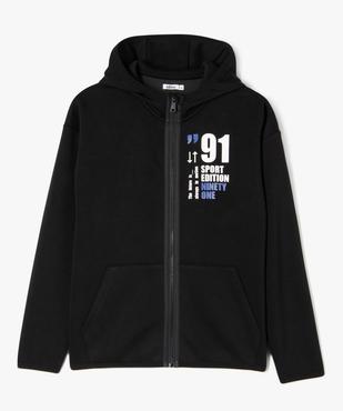 Sweat zippé à capuche en maille extensible garçon vue1 - GEMO (JUNIOR) - GEMO