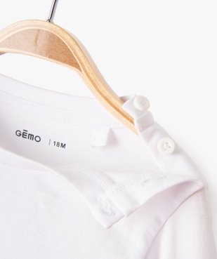 Tee-shirt à manches longues avec message bébé garçon vue2 - GEMO(BEBE DEBT) - GEMO