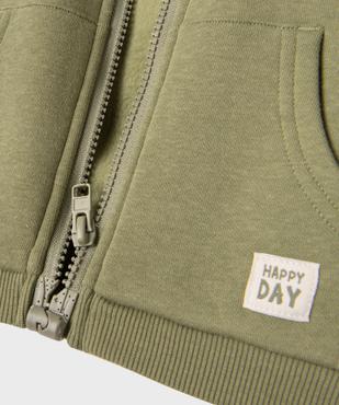 Sweat zippé à capuche à zip magnétique bébé garçon vue3 - GEMO 4G BEBE - GEMO