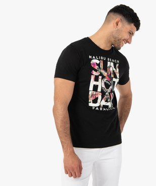 Tee-shirt homme avec inscription colorée XXL vue1 - GEMO (HOMME) - GEMO