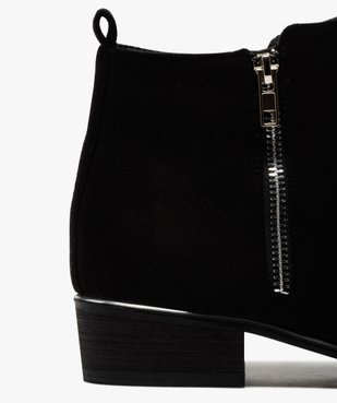 Boots fille en suédine avec talon carré et détails métallisés vue6 - GEMO (ENFANT) - GEMO