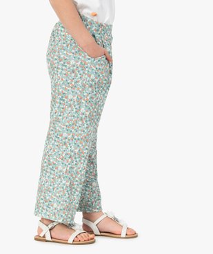Pantalon fille large en maille gaufrée fleurie vue1 - GEMO (ENFANT) - GEMO