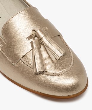 Mocassins femme unis à talon plat et pompons vue6 - GEMO (CASUAL) - GEMO