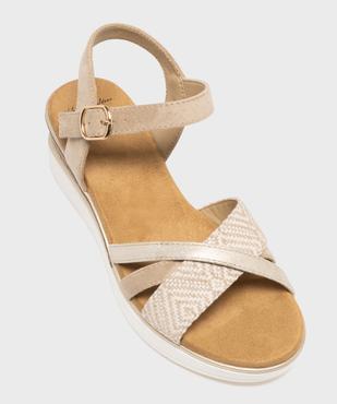 Sandales à talon compensé et brides multimatières femme vue5 - VALENTINA BALDA - GEMO