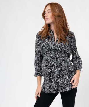 Blouse de grossesse à motifs et manches 3/4 vue1 - GEMO (MATER) - GEMO