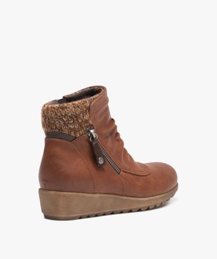 Boots femme confort unies à zip et col chaussette vue4 - GEMO (CONFORT) - GEMO