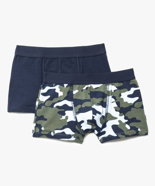 Lot de 2 boxers stretch uni + camo vue1 - GEMO (ENFANT) - GEMO