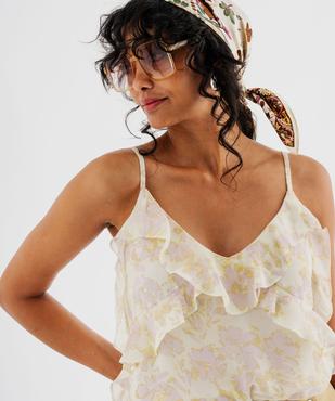 Top en voile fleuri à fines bretelles femme vue3 - GEMO(FEMME PAP) - GEMO