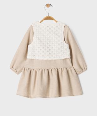 Ensemble 2 pièces robe manches longues et gilet sans manches bébé fille vue3 - GEMO(BEBE DEBT) - GEMO