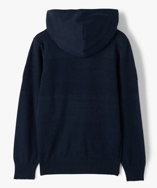 Pull garçon à capuche façon sweat vue3 - GEMO (ENFANT) - GEMO
