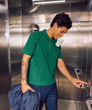 Polo manches courtes à col zippé homme vue1 - GEMO 4G HOMME - GEMO