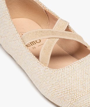 Ballerines fille unies avec brides élastiques croisées vue6 - GEMO 4G FILLE - GEMO