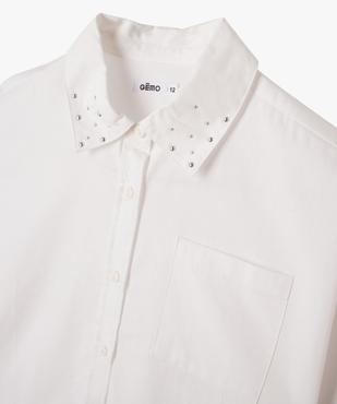 Chemise large et courte avec clous sur le col fille vue4 - GEMO 4G FILLE - GEMO