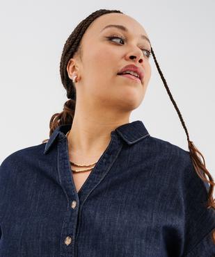 Chemise manches courtes en jean brut femme grande taille vue2 - GEMO (G TAILLE) - GEMO