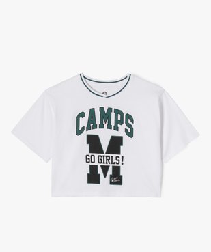 Tee-shirt court à manches courtes avec motifs fille - Camps United vue1 - CAMPS UNITED - GEMO