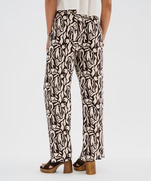 Pantalon large en viscose froissée femme vue3 - GEMO 4G FEMME - GEMO