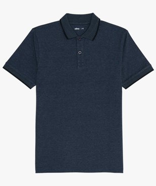 Polo garçon à manches courtes avec col fantaisie vue1 - GEMO (JUNIOR) - GEMO
