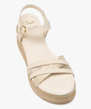 Sandales à brides avec semelle plateforme aspect corde femme - Tanéo vue5 - TANEO - GEMO