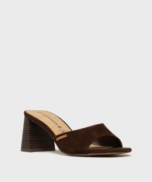 Mules à talon trapèze en suédine femme - LuluCastagnette vue2 - LULUCASTAGNETTE - GEMO