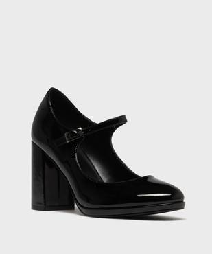 Escarpins vernis à brides avec talon bloc femme - Follow Me vue3 - FOLLOW ME - GEMO