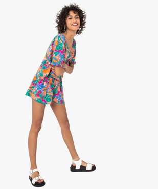 Short femme imprimé avec taille smockée vue5 - GEMO(FEMME PAP) - GEMO