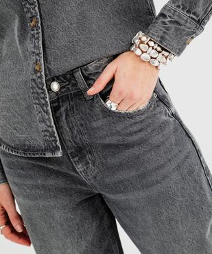 Jean wide leg taille haute coloris délavé femme vue2 - GEMO 4G FEMME - GEMO