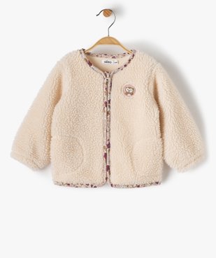 Sweat bébé fille en sherpa avec fermeture zippée vue1 - GEMO(BEBE DEBT) - GEMO