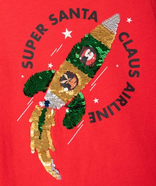 Tee-shirt de Noël garçon imprimé à sequins réversibles vue2 - GEMO (ENFANT) - GEMO