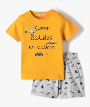 Pyjashort garçon bicolore avec motifs voitures vue1 - GEMO (ENFANT) - GEMO
