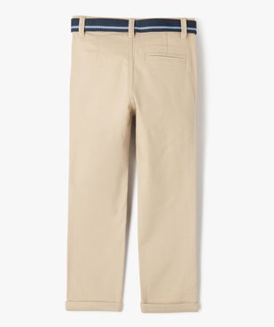 Pantalon chino à revers avec ceinture bicolore garçon - LuluCastagnette vue3 - LULUCASTAGNETTE - GEMO